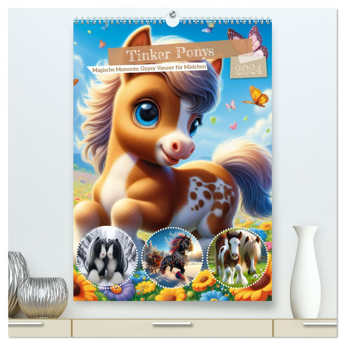 Tinker Ponys - Magische Momente, Gypsy Vanner für Mädchen (CALVENDO Premium Wandkalender 2024)