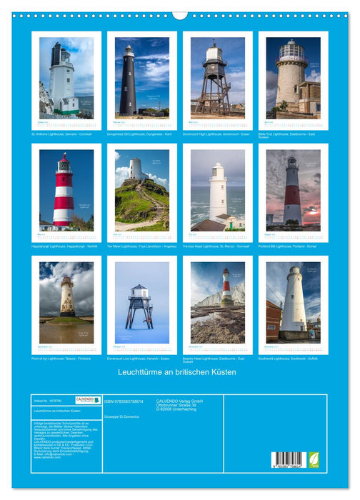 Leuchttürme an britischen Küsten (CALVENDO Wandkalender 2024)