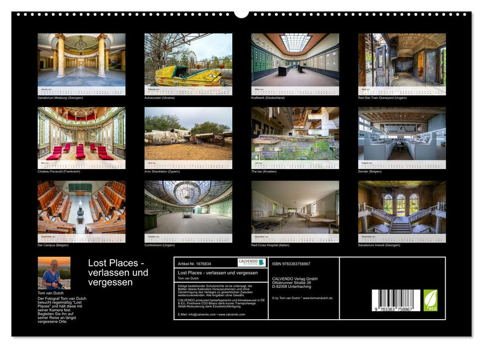 Lieux perdus - abandonnés et oubliés (Calvendo Premium Wall Calendar 2024) 