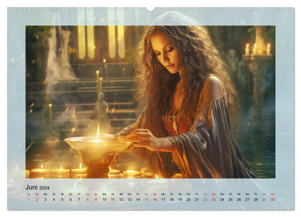 Avalons magische Frauen. Geheimnisvolle und Sagenumwobene Insel (CALVENDO Wandkalender 2024)