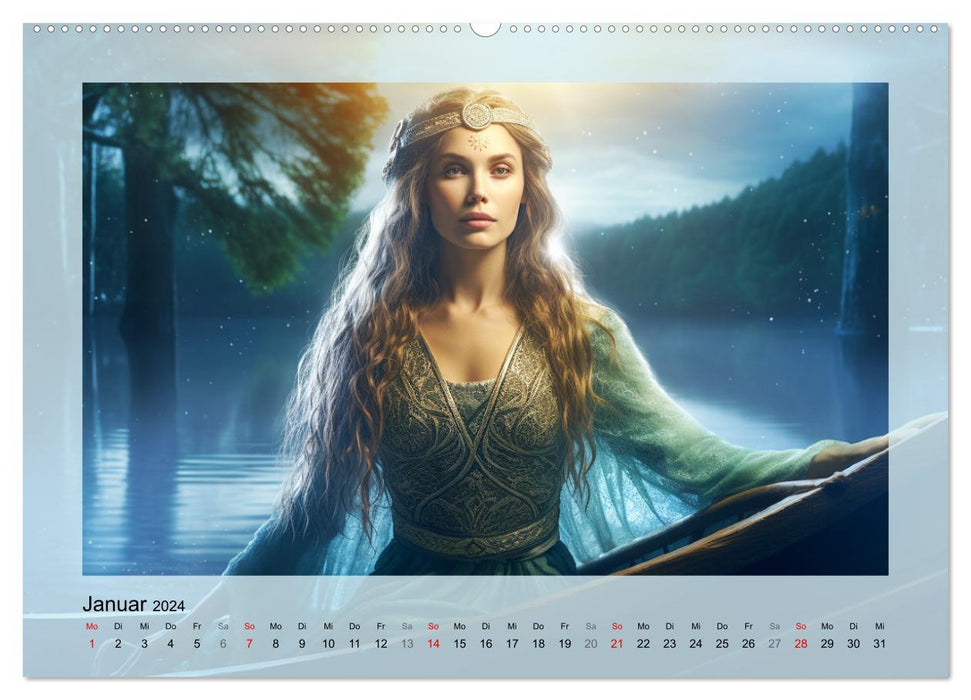 Avalons magische Frauen. Geheimnisvolle und Sagenumwobene Insel (CALVENDO Premium Wandkalender 2024)