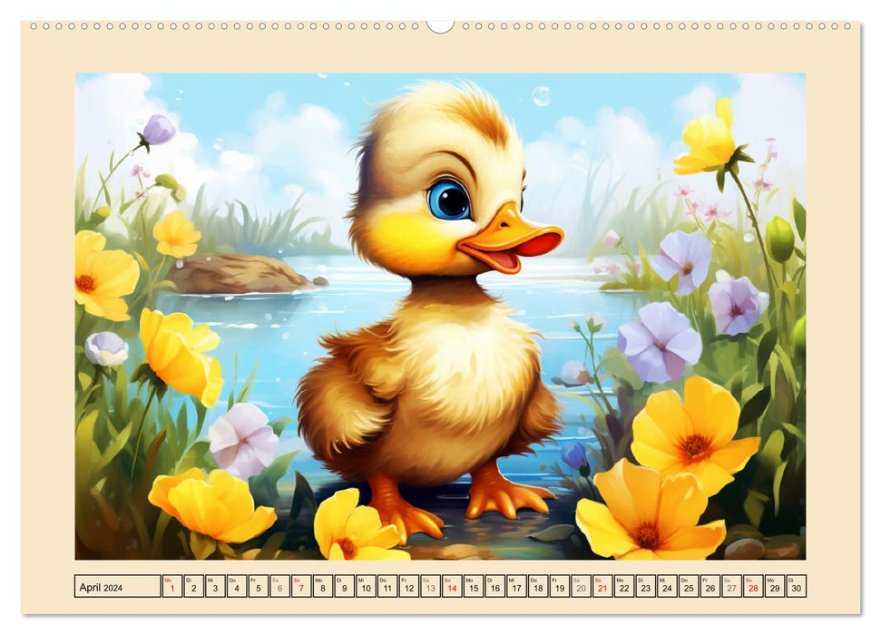 Lustige Enten. Niedlich und farbenfroh (CALVENDO Wandkalender 2024)