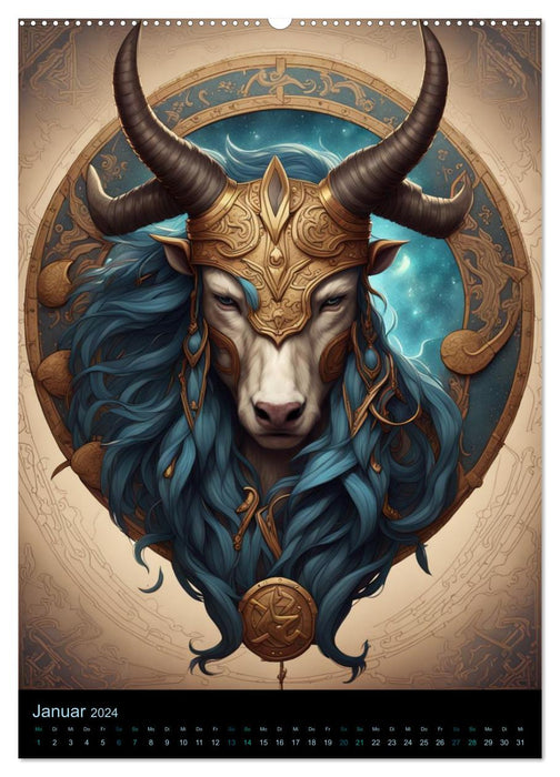 Sternzeichen Nordische Mythology (CALVENDO Wandkalender 2024)