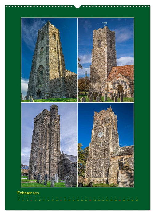 Englische Kirchentürme (CALVENDO Premium Wandkalender 2024)