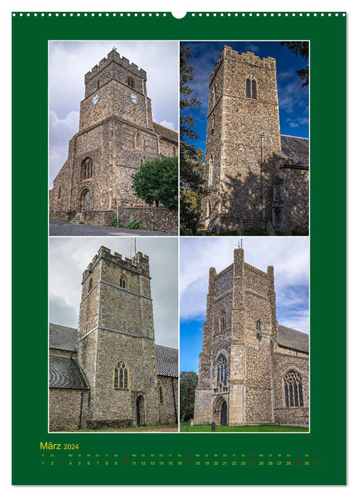 Englische Kirchentürme (CALVENDO Premium Wandkalender 2024)