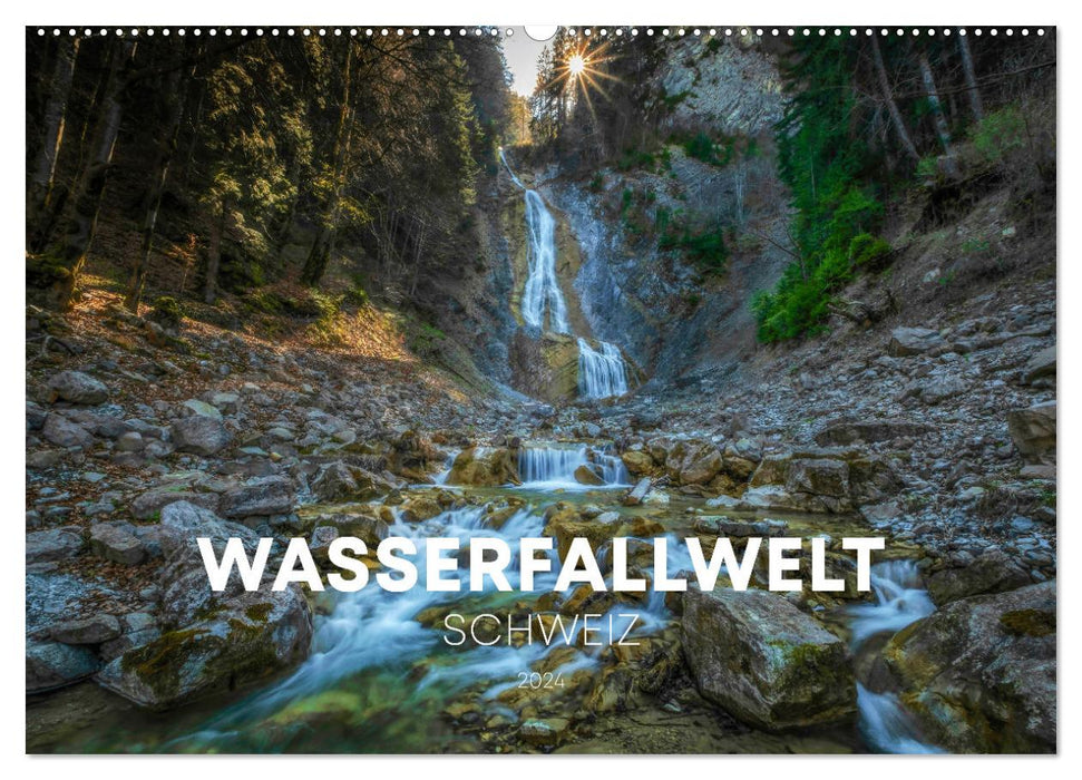 Waterfall World Suisse (Calendrier mural CALVENDO 2024) 