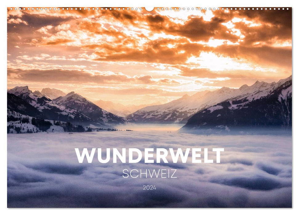 Le monde merveilleux de la Suisse (Calendrier mural CALVENDO 2024) 
