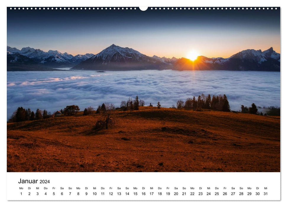 Le monde merveilleux de la Suisse (Calendrier mural CALVENDO 2024) 