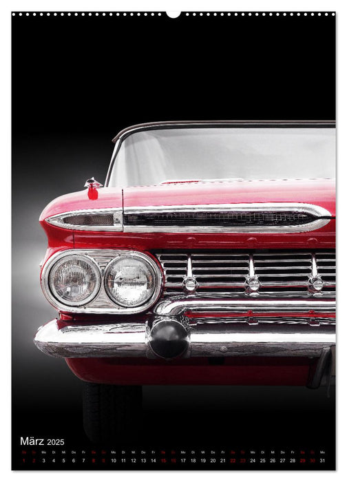 Amerikanische Autos aus den Jahren 1957 bis 1976 Frontansichten (CALVENDO Wandkalender 2025)