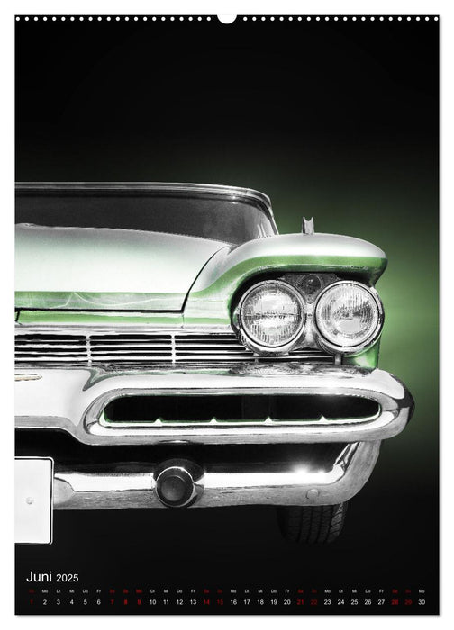 Amerikanische Autos aus den Jahren 1957 bis 1976 Frontansichten (CALVENDO Premium Wandkalender 2025)