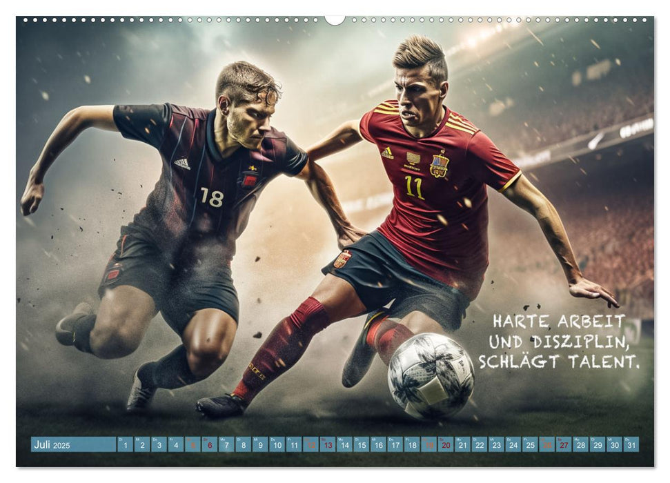 Fußball und coole Sprüche (CALVENDO Premium Wandkalender 2025)