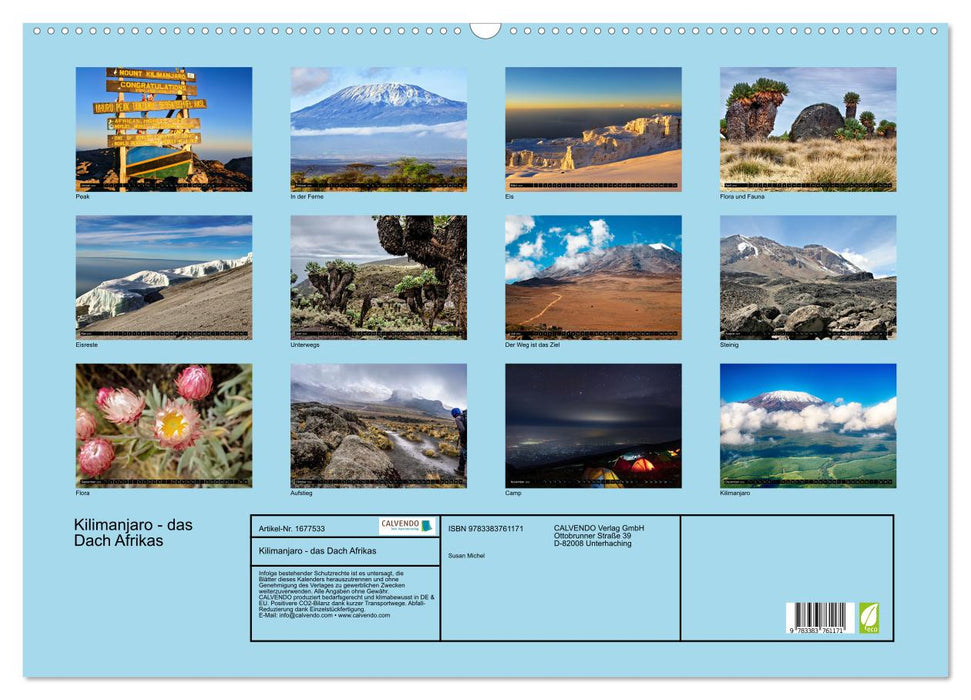 Kilimanjaro - das Dach Afrikas (CALVENDO Wandkalender 2025)