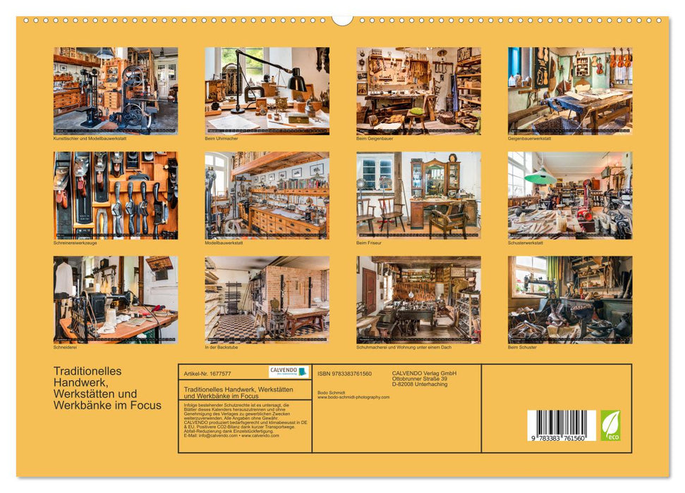 Traditionelles Handwerk, Werkstätten und Werkbänke im Focus (CALVENDO Premium Wandkalender 2025)