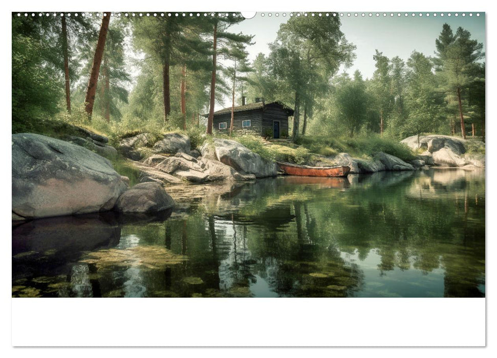 Hüttenzauber - Ein visueller Streifzug durch Norwegens Wildnis (CALVENDO Premium Wandkalender 2025)