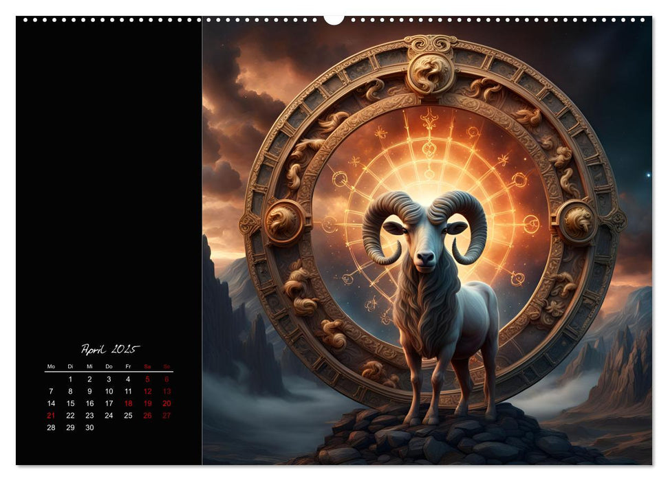 KI Tierkreiszeichen (CALVENDO Premium Wandkalender 2025)