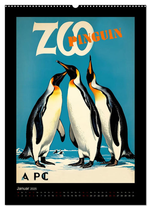 Zoo Vintage-Poster (CALVENDO Premium Wandkalender 2025)