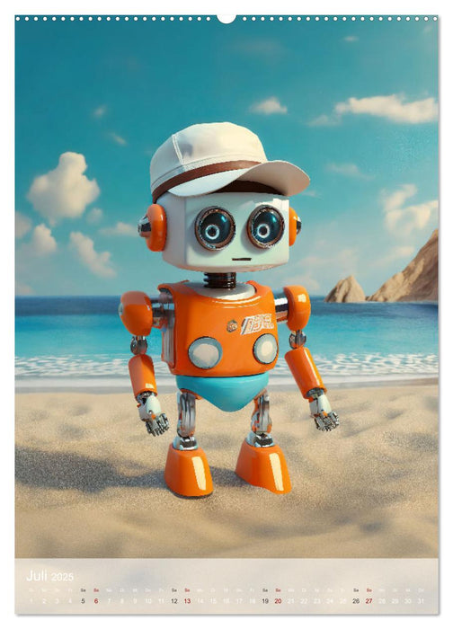 RoboLife - Niedliche Blechfreunde im Alltag (CALVENDO Premium Wandkalender 2025)