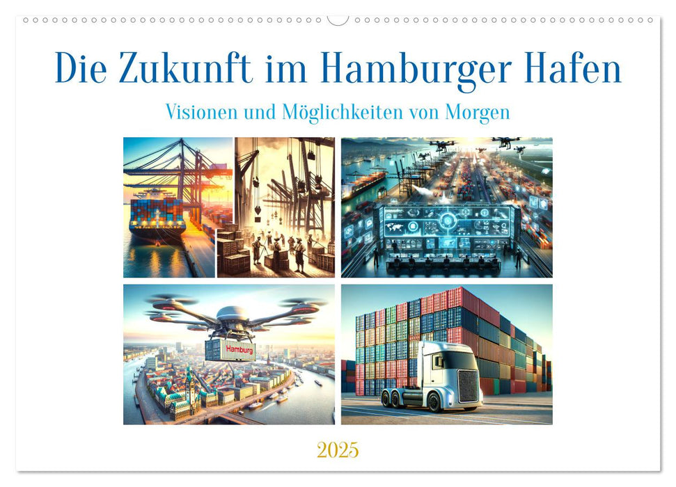 Die Zukunft im Hamburger Hafen: Visionen und Möglichkeiten von Morgen. (CALVENDO Wandkalender 2025)