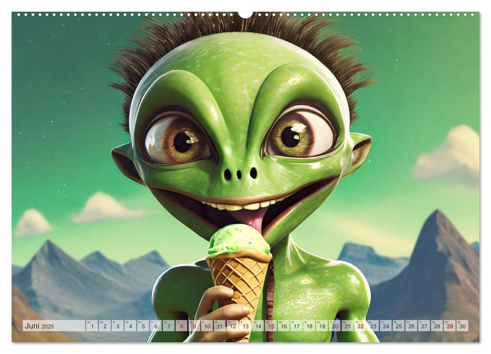 Grüne Männchen - Ganz normale Außerirdische (CALVENDO Wandkalender 2025)