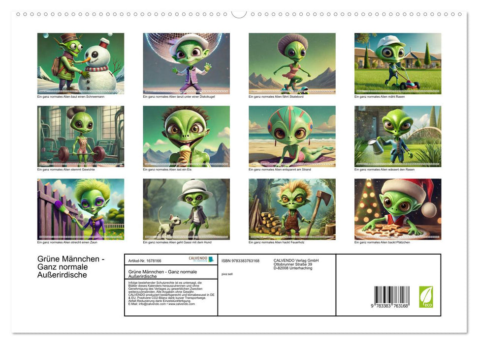 Grüne Männchen - Ganz normale Außerirdische (CALVENDO Premium Wandkalender 2025)