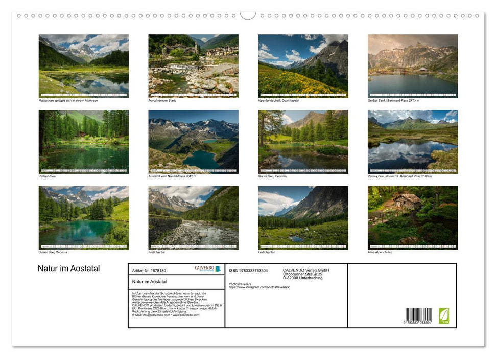 Natur im Aostatal (CALVENDO Wandkalender 2025)