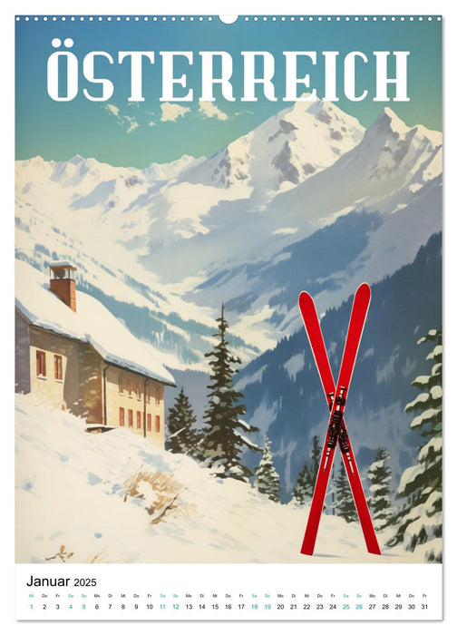 Reise in die 50er Jahre. Vintage Travel Poster. (CALVENDO Premium Wandkalender 2025)