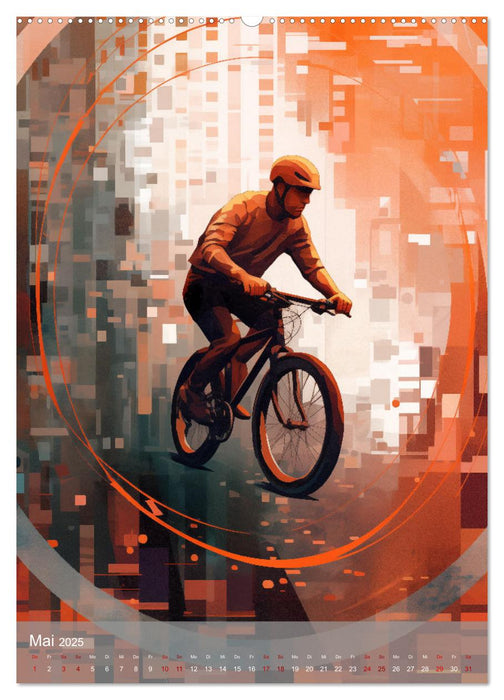 Farbträume im Sattel: Abstrakte Rennradwelten (CALVENDO Premium Wandkalender 2025)