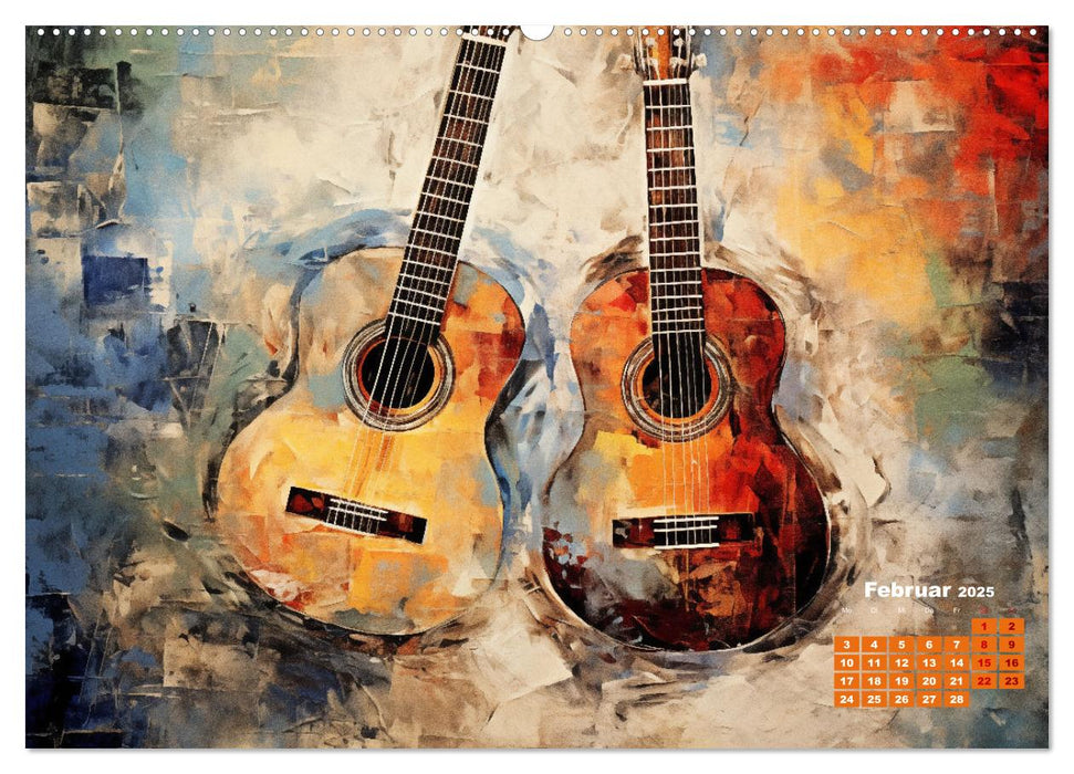 Sechs Saiten, Zwölf Monate - Der Gitarrenkalender (CALVENDO Wandkalender 2025)