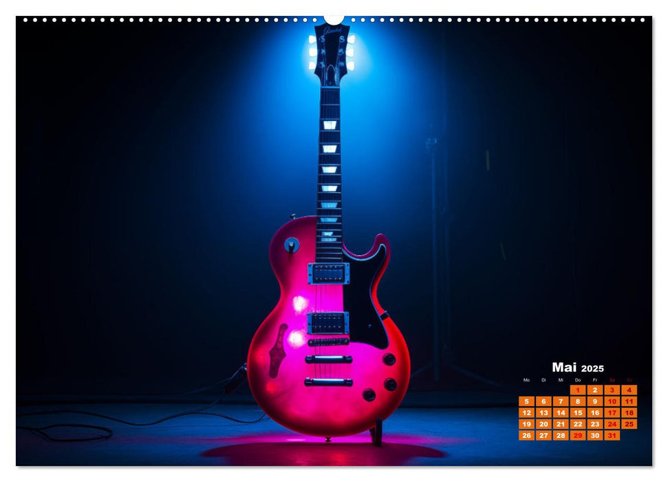 Sechs Saiten, Zwölf Monate - Der Gitarrenkalender (CALVENDO Premium Wandkalender 2025)