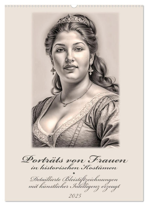 Porträts von Frauen in historischen Kostümen (CALVENDO Wandkalender 2025)