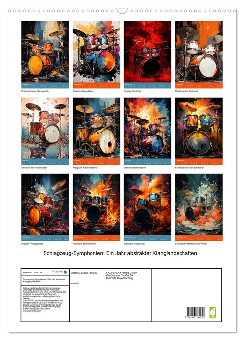 Schlagzeug-Symphonien: Ein Jahr abstrakter Klanglandschaften (CALVENDO Wandkalender 2025)