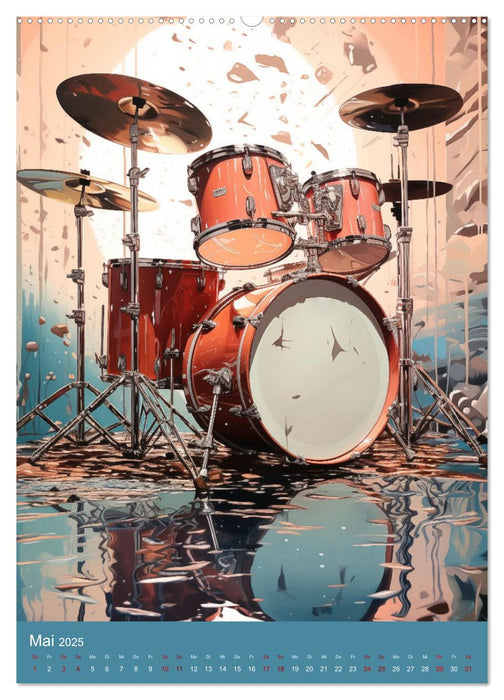 Schlagzeug-Symphonien: Ein Jahr abstrakter Klanglandschaften (CALVENDO Wandkalender 2025)