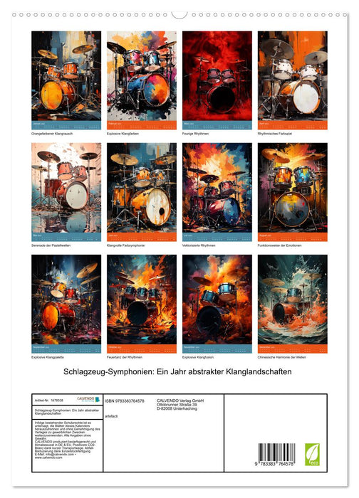 Schlagzeug-Symphonien: Ein Jahr abstrakter Klanglandschaften (CALVENDO Premium Wandkalender 2025)