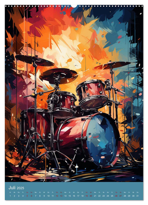 Schlagzeug-Symphonien: Ein Jahr abstrakter Klanglandschaften (CALVENDO Premium Wandkalender 2025)