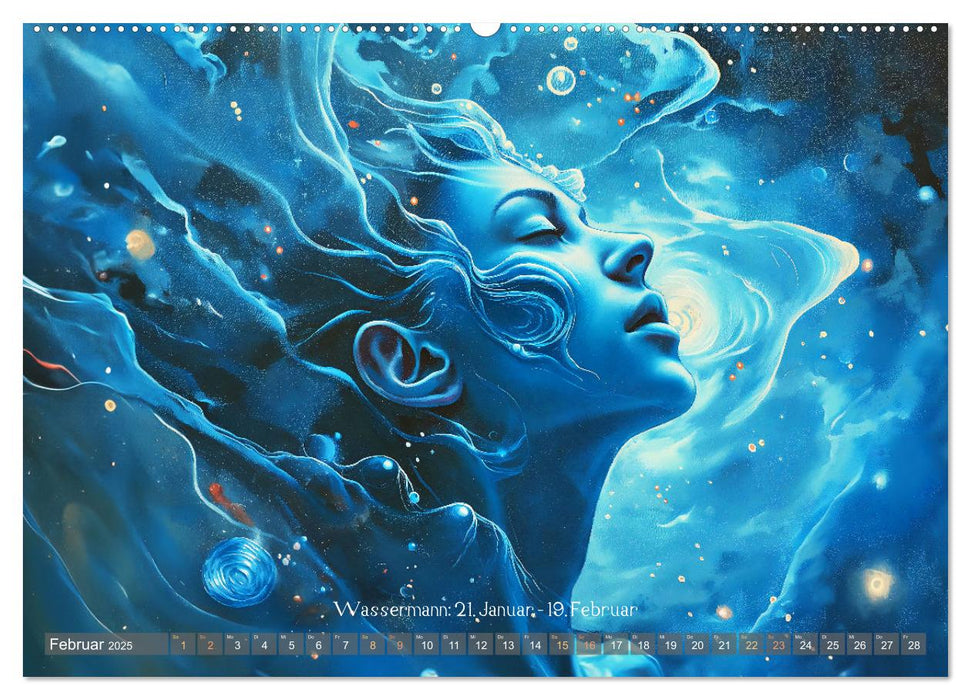 Sternzeichen-Kalender - Galaktische Porträts mit Datum (CALVENDO Wandkalender 2025)