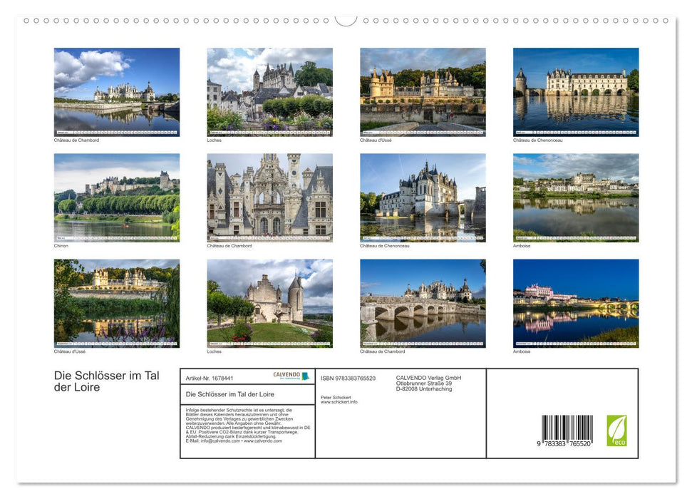 Die Schlösser im Tal der Loire (CALVENDO Premium Wandkalender 2025)