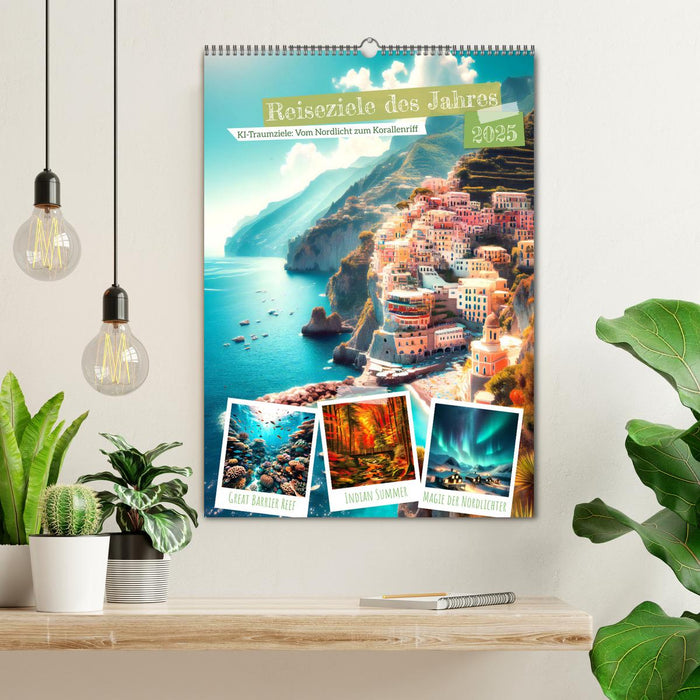 Reiseziele des Jahres - vom Nordlicht bis Korallenriff: 12 Traumziele (CALVENDO Wandkalender 2025)