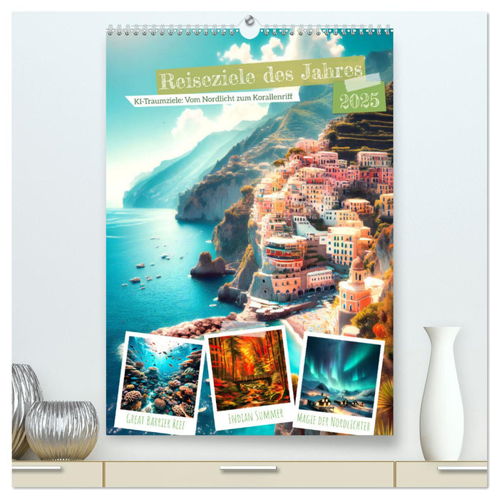 Reiseziele des Jahres - vom Nordlicht bis Korallenriff: 12 Traumziele (CALVENDO Premium Wandkalender 2025)