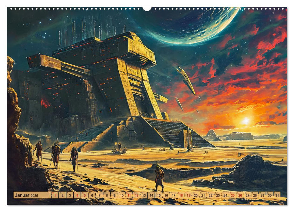 Ägyptische Prä-Astronautik - Science Fiction Götter im All (CALVENDO Wandkalender 2025)