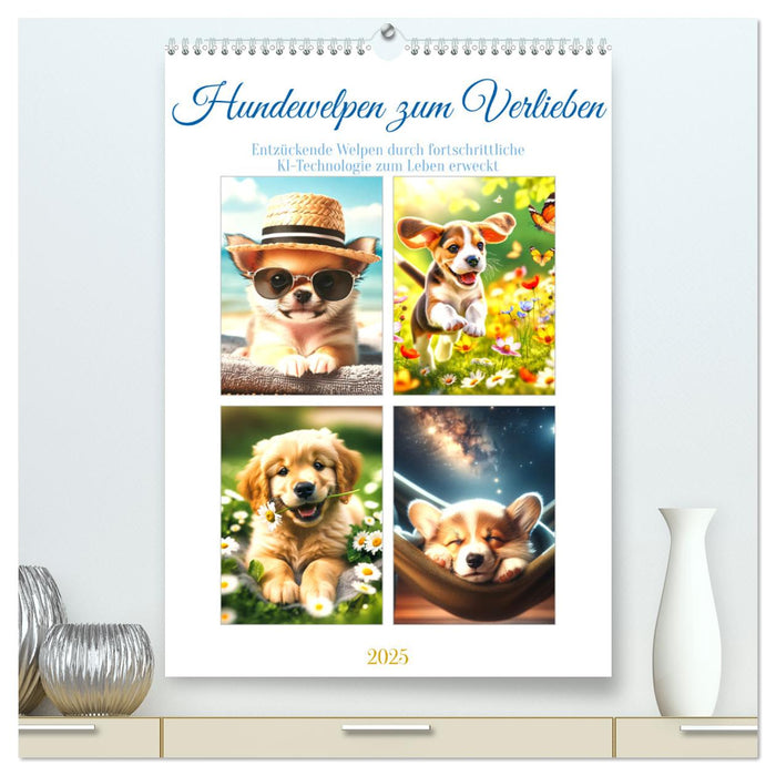 Hundewelpen zum Verlieben (CALVENDO Premium Wandkalender 2025)