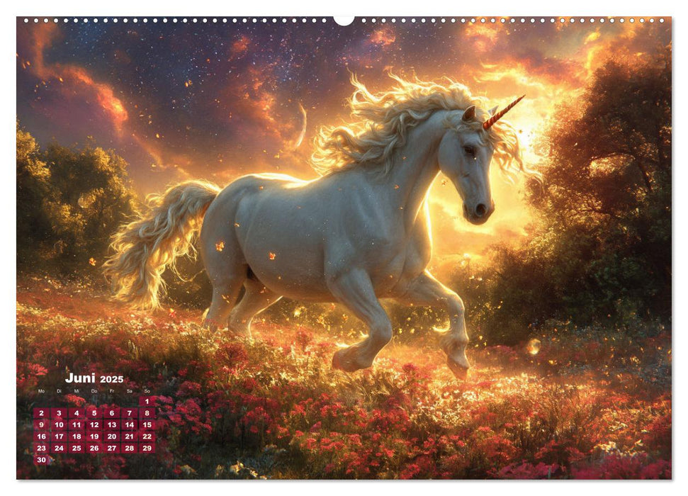 Fliegende Mähnen und Sternenstaub - Ein zauberhafter Jahresbegleiter (CALVENDO Premium Wandkalender 2025)