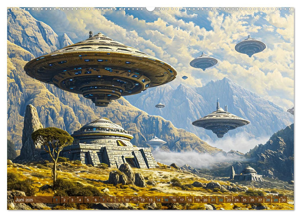 Sternenkrieger - Science Fiction Visionen der Maya und Azteken (CALVENDO Wandkalender 2025)