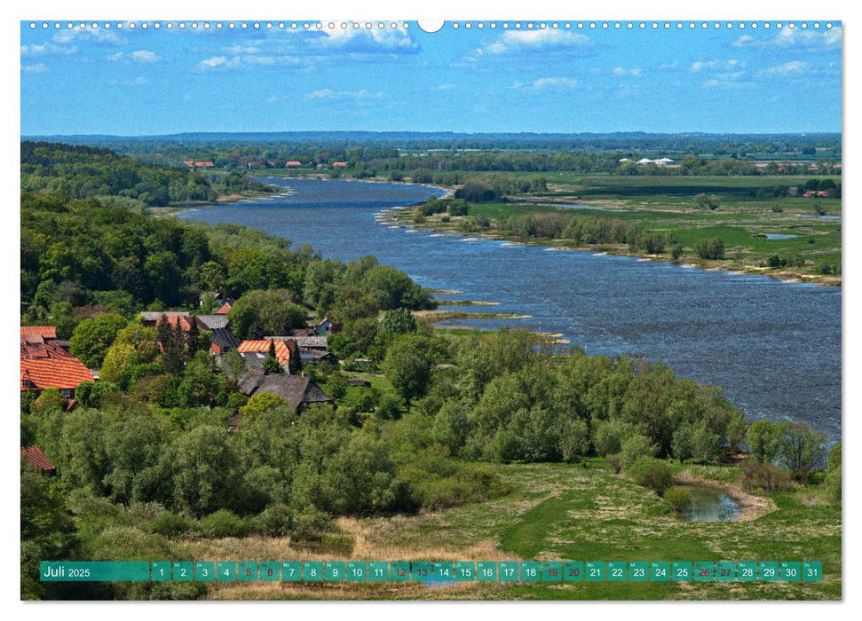 Flusslandschaft Elbe (CALVENDO Premium Wandkalender 2025)