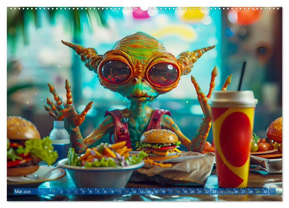 Aliens auf Erden - Kosmische Touristen auf Expedition (CALVENDO Premium Wandkalender 2025)