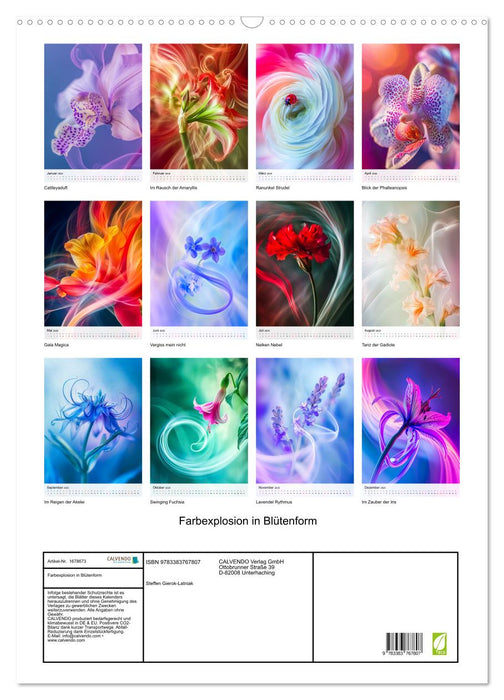Explosion de couleurs en forme de fleur (Calendrier mural CALVENDO 2025) 