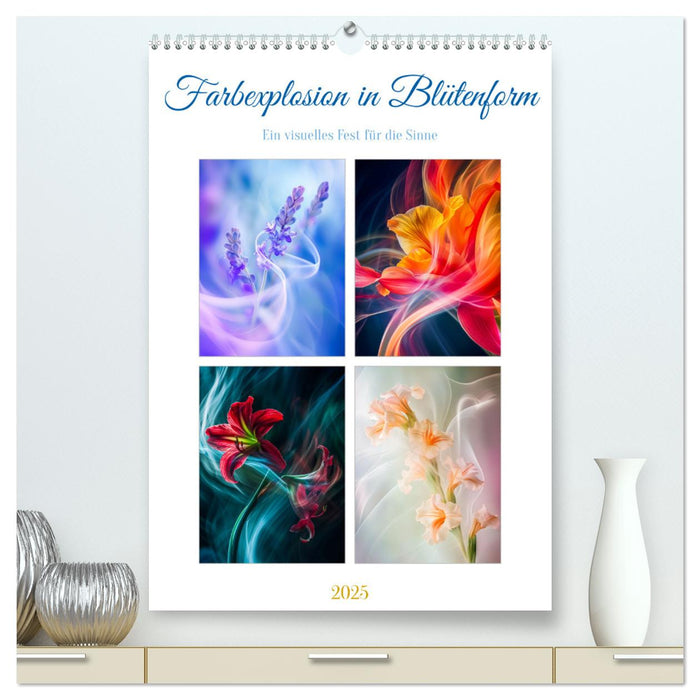 Explosion de couleurs en forme de fleur (Calendrier mural CALVENDO Premium 2025) 