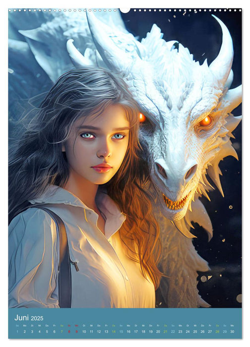 Femmes dragons - images fantastiques (Calendrier mural CALVENDO 2025) 