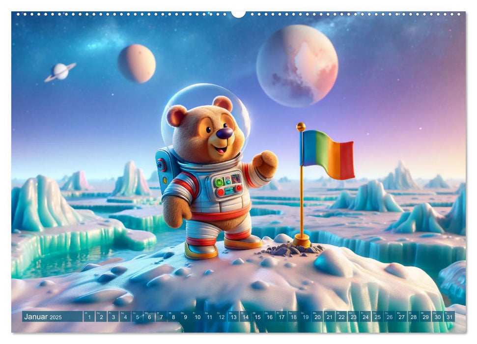 Tierische Raumfahrer: Durch das Universum mit Fell und Feder (CALVENDO Wandkalender 2025)