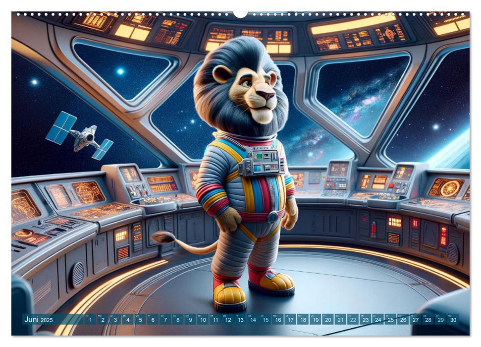 Tierische Raumfahrer: Durch das Universum mit Fell und Feder (CALVENDO Wandkalender 2025)