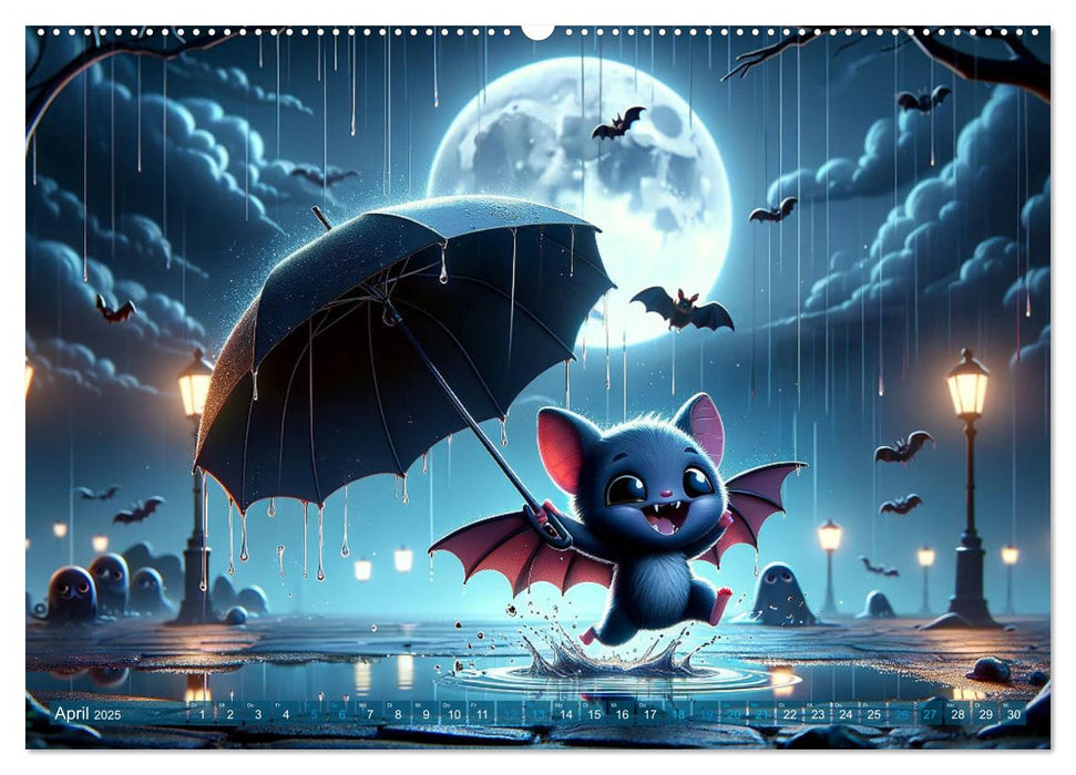 Ailes de la nuit : Aventures des petits vampires (Calendrier mural CALVENDO 2025) 